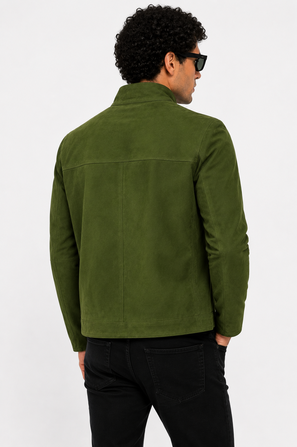 Reversible Black & Khaki Suede and Leather Jacket for Men