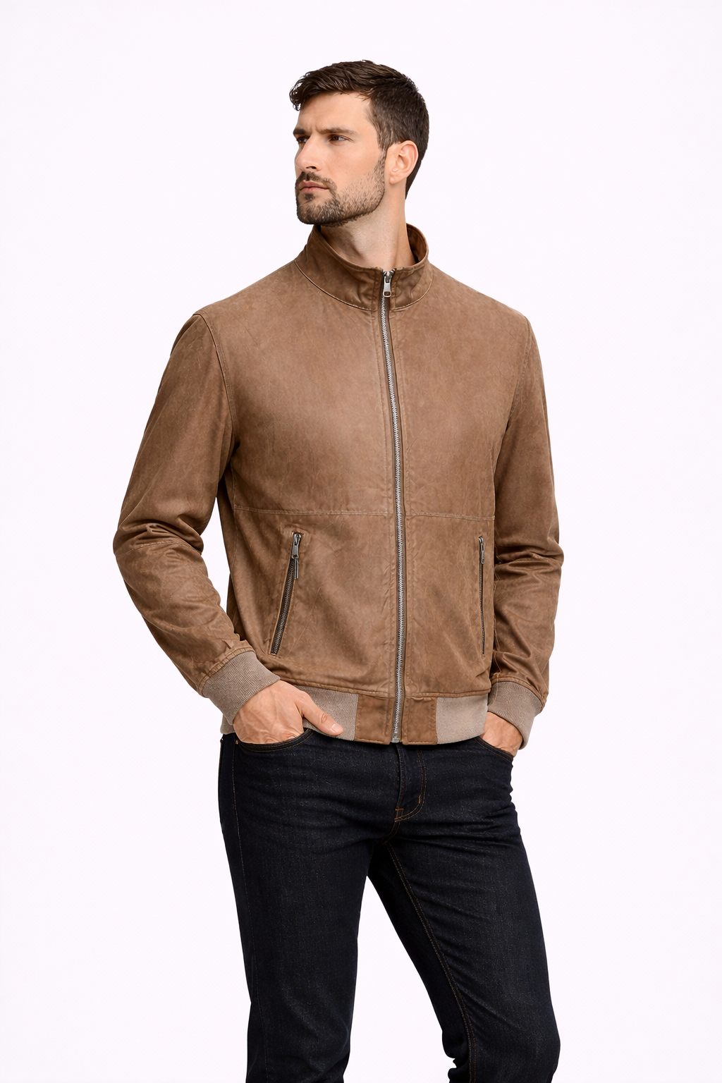 Suede and Leather Reversble Leather Jacket for Men