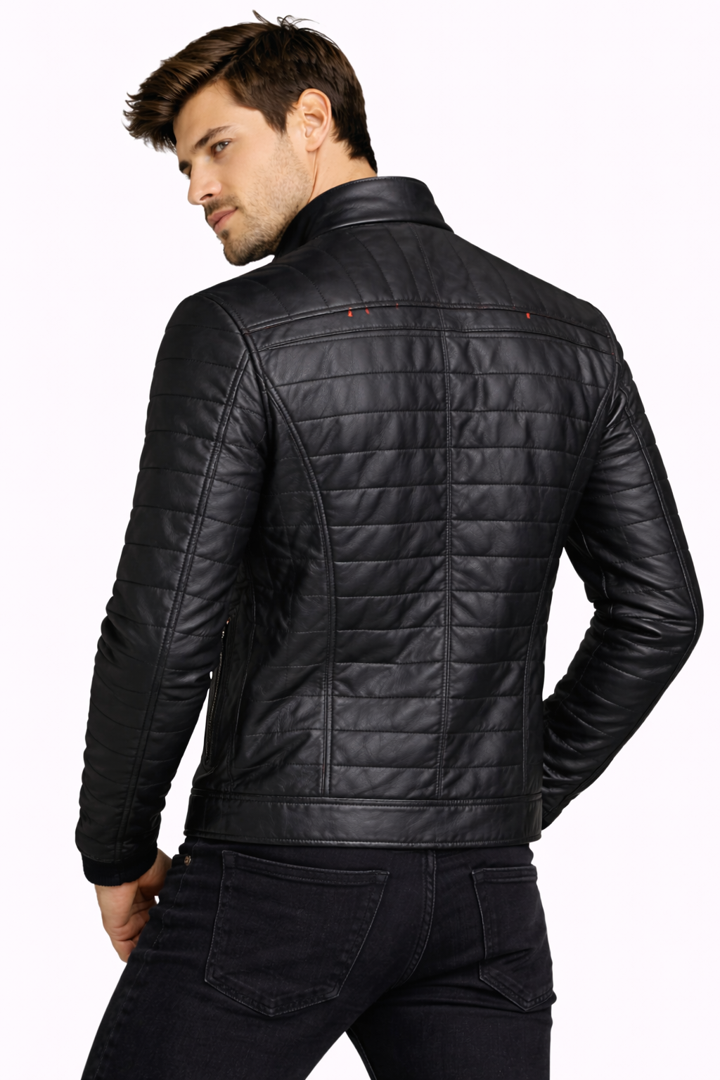 Lamb Leather Black Leather Jacket for Men