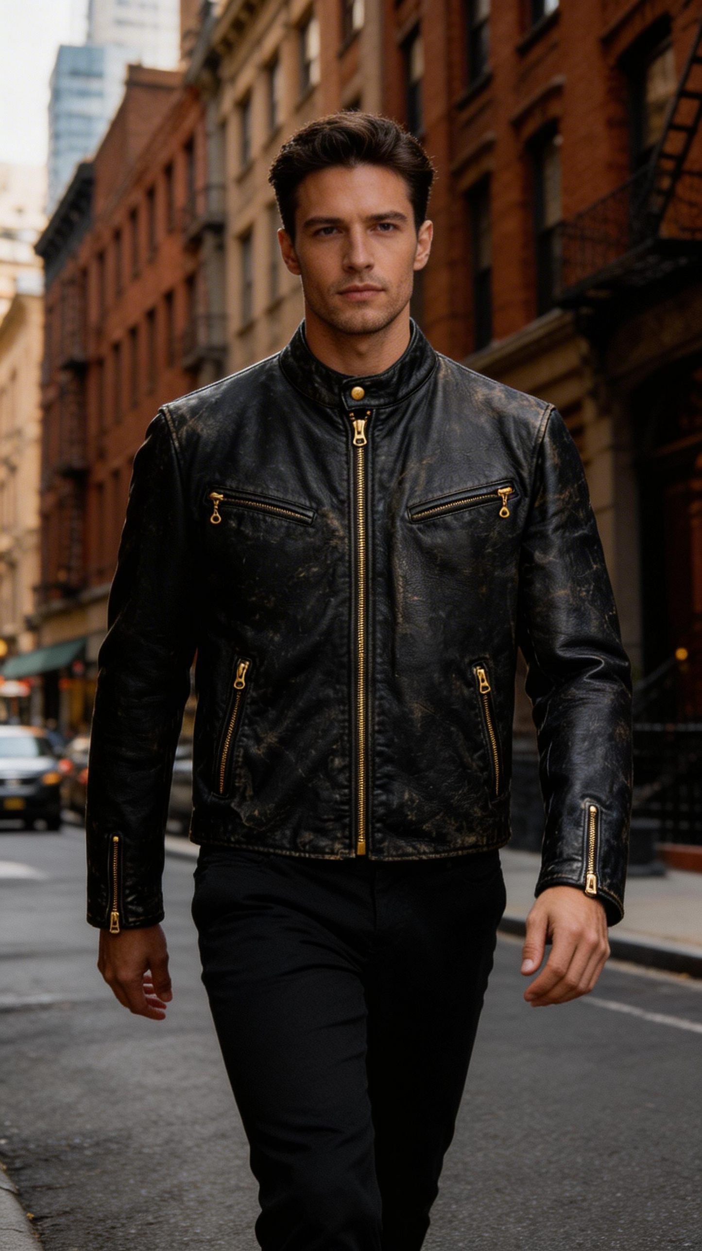Vintage Antique Leather Jacket for Men