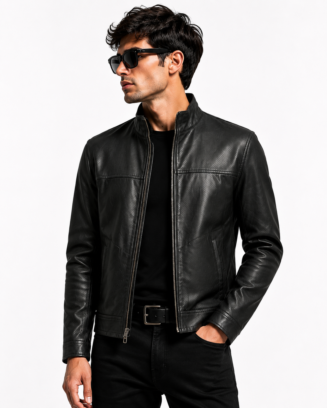 Reversible Dark Brown Suede Leather Jacket for Men