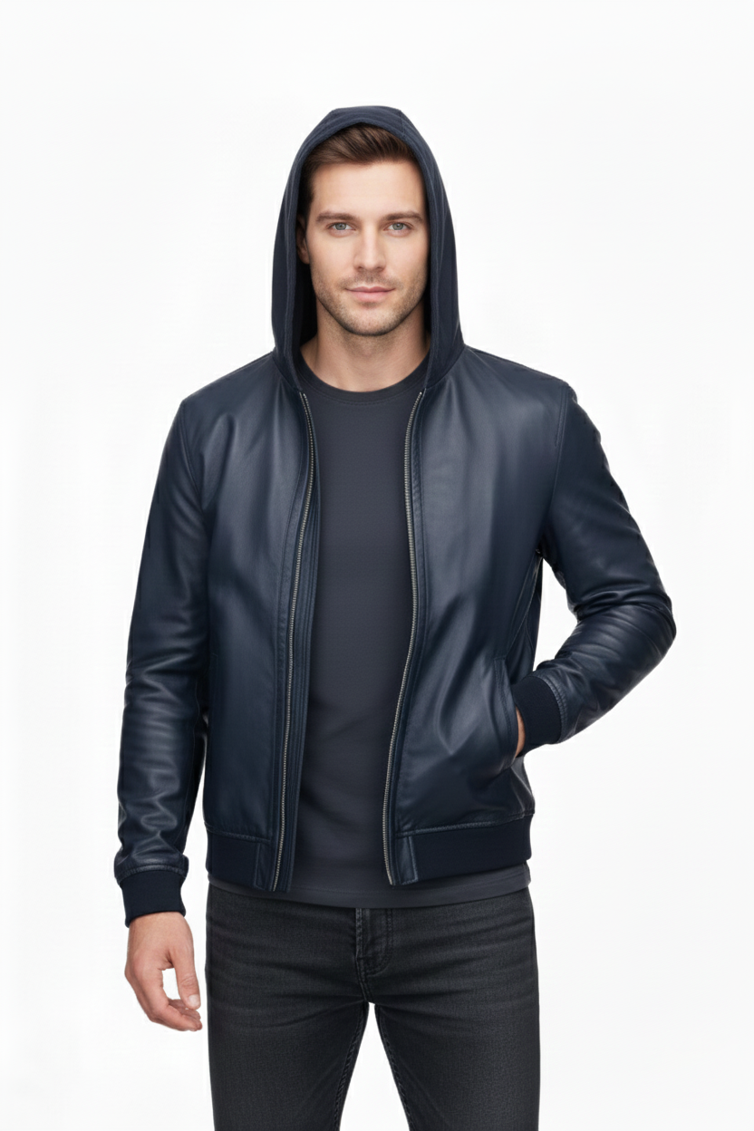 REVERSİBLE SUEDE AND LEATHER MEN'S LEATHER JACKET