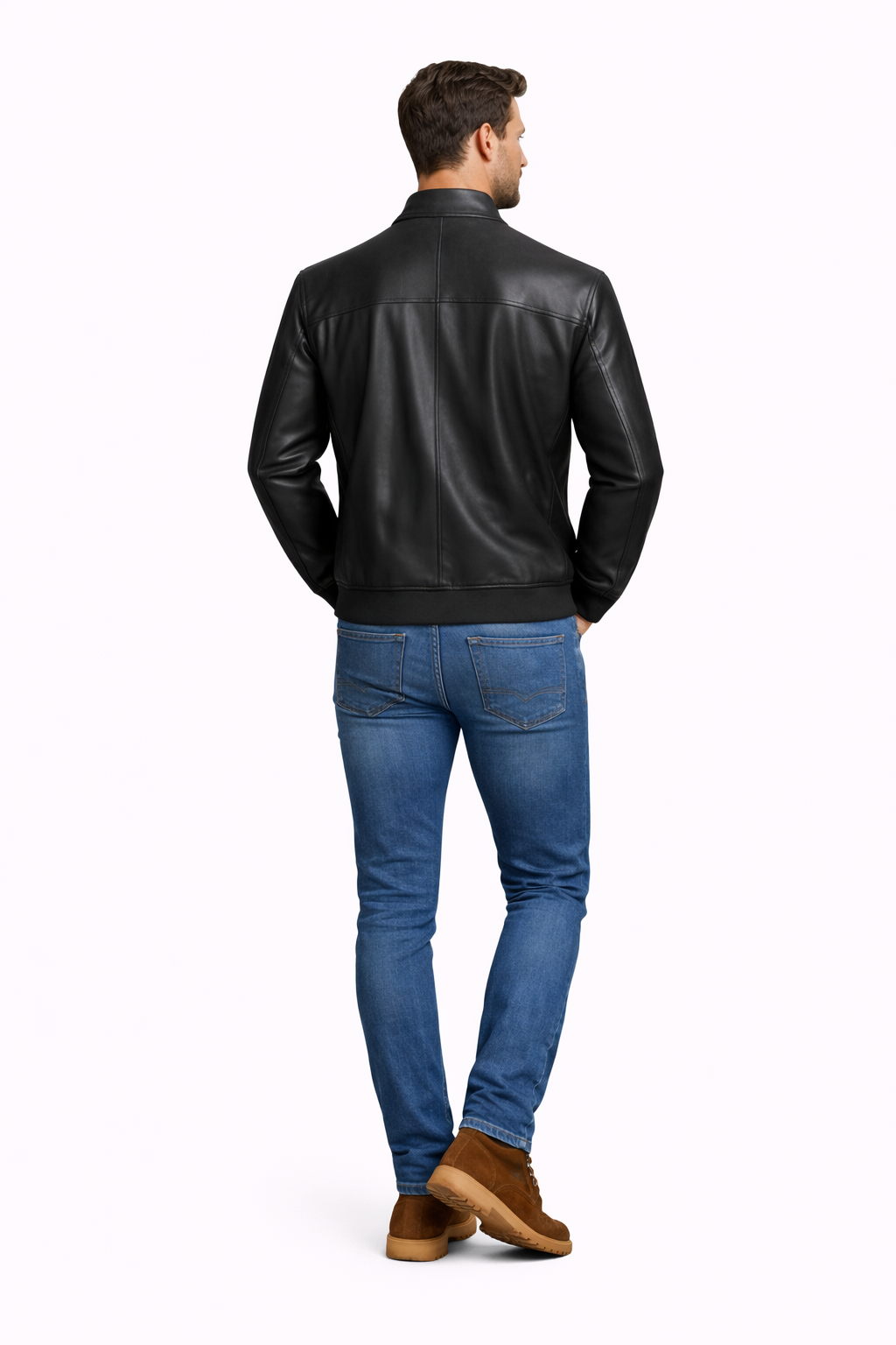 Reversible Lamb Leather and Suede Black Jacket for Men