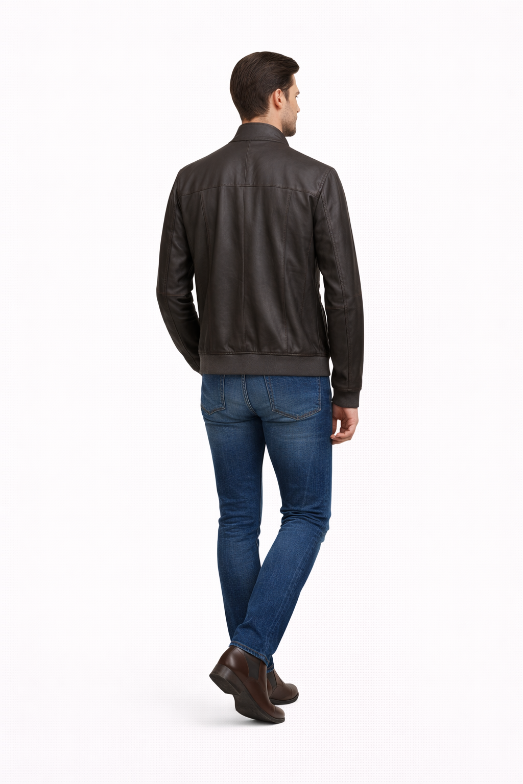 Reversible Lamb Leather and Suede Dark Brown Leather Jacket for Men