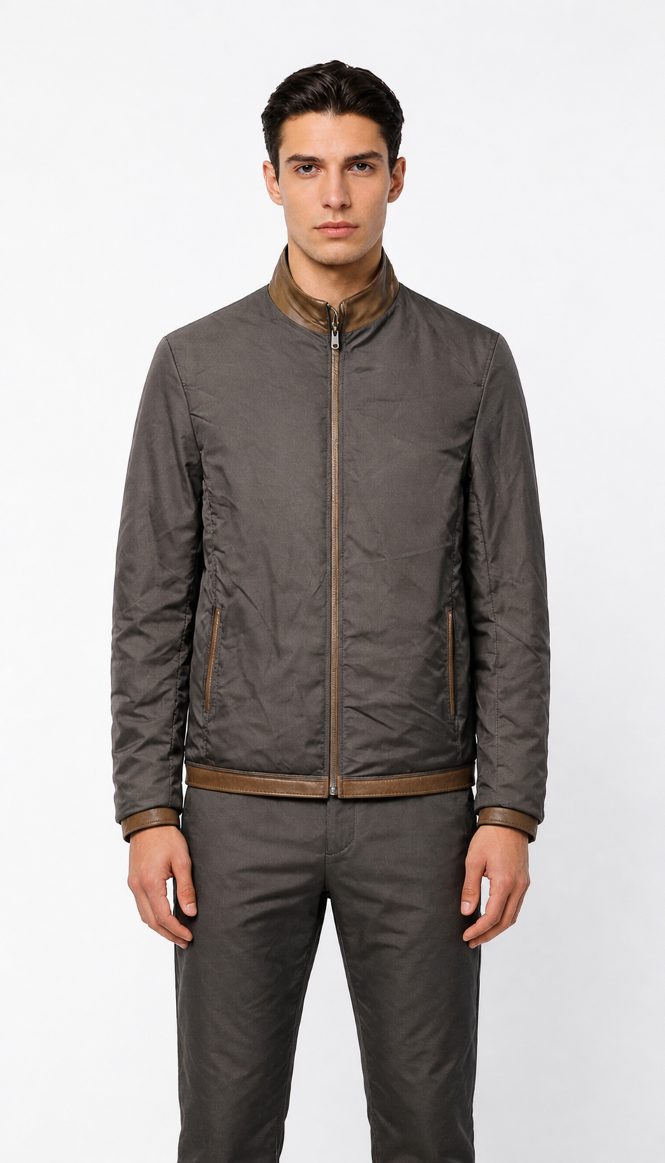 Reversible Lamb Leather Brown Leather Jacker for Men