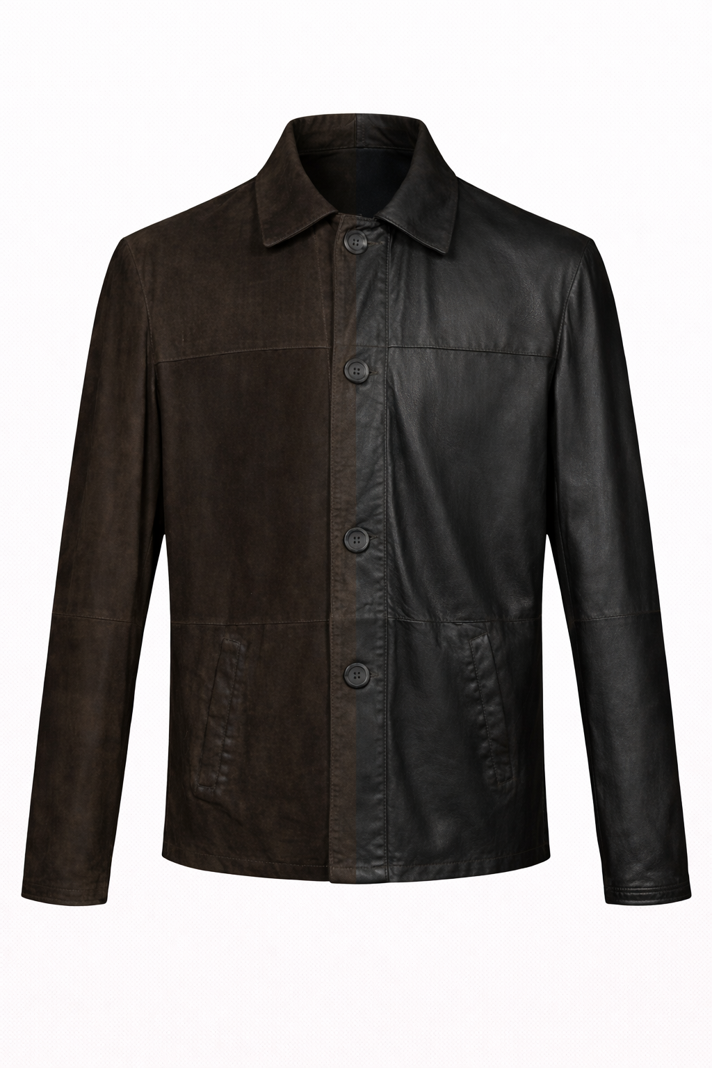 Reversible Brown Suede and Leather Jacker for Men