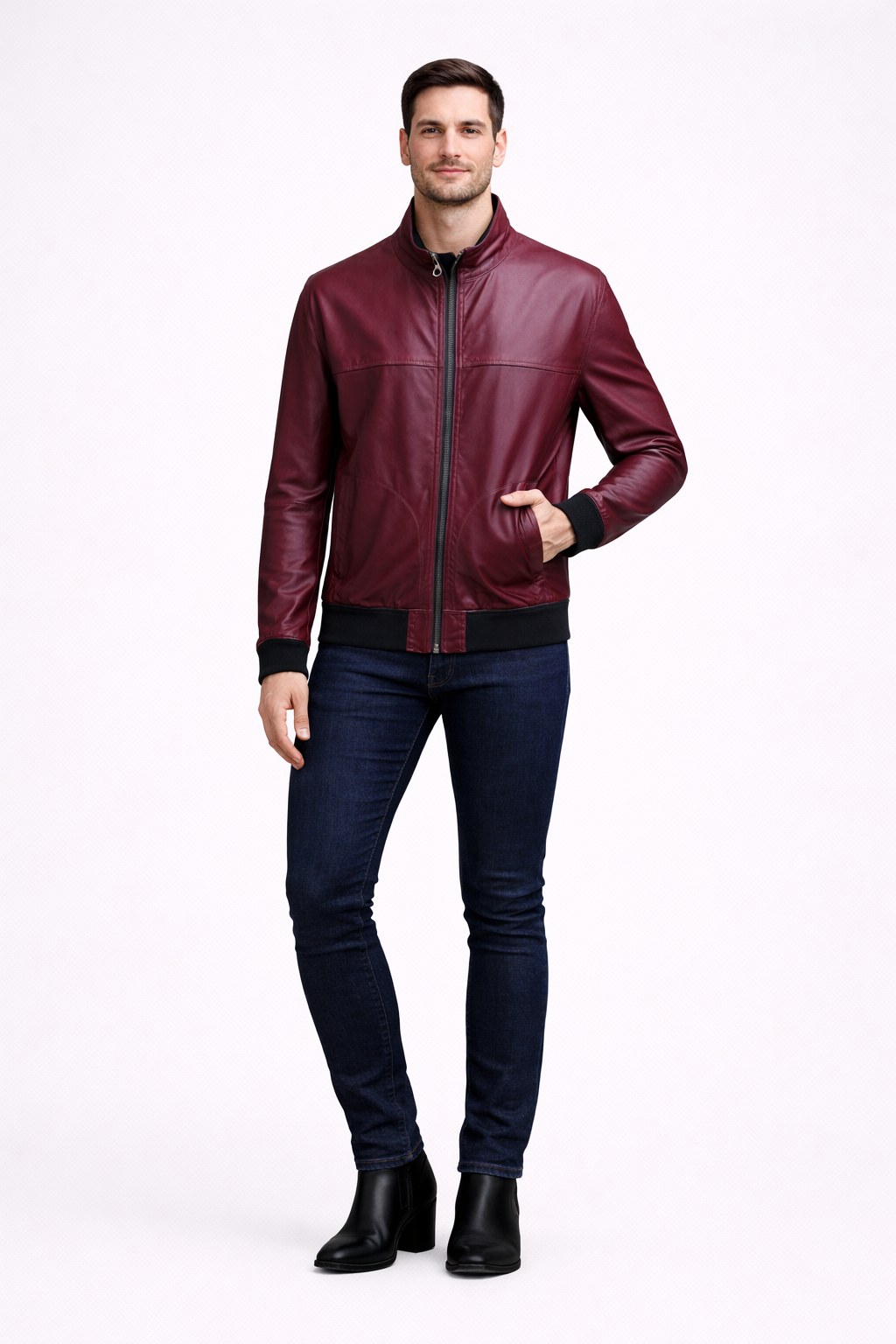 Reversble Lamb Suede and Leather Jacket for Men