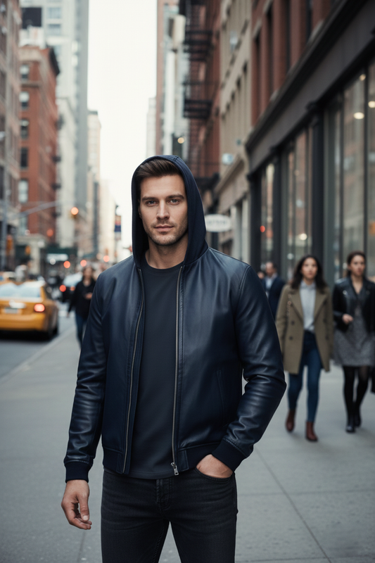 REVERSİBLE SUEDE AND LEATHER MEN'S LEATHER JACKET