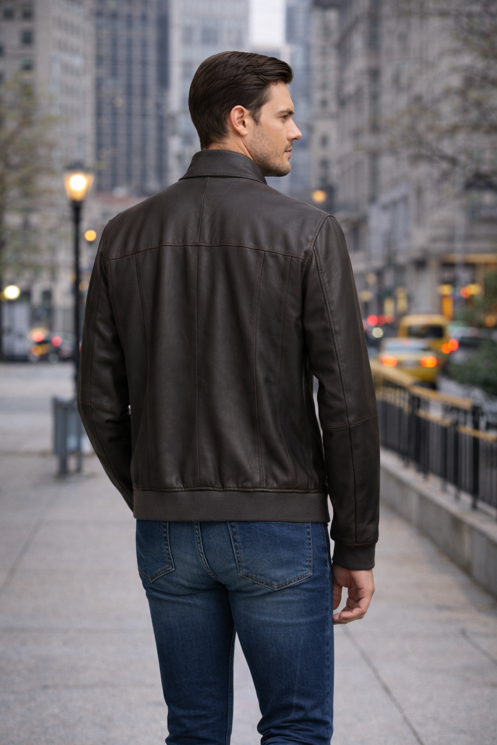 Reversible Lamb Leather and Suede Dark Brown Leather Jacket for Men