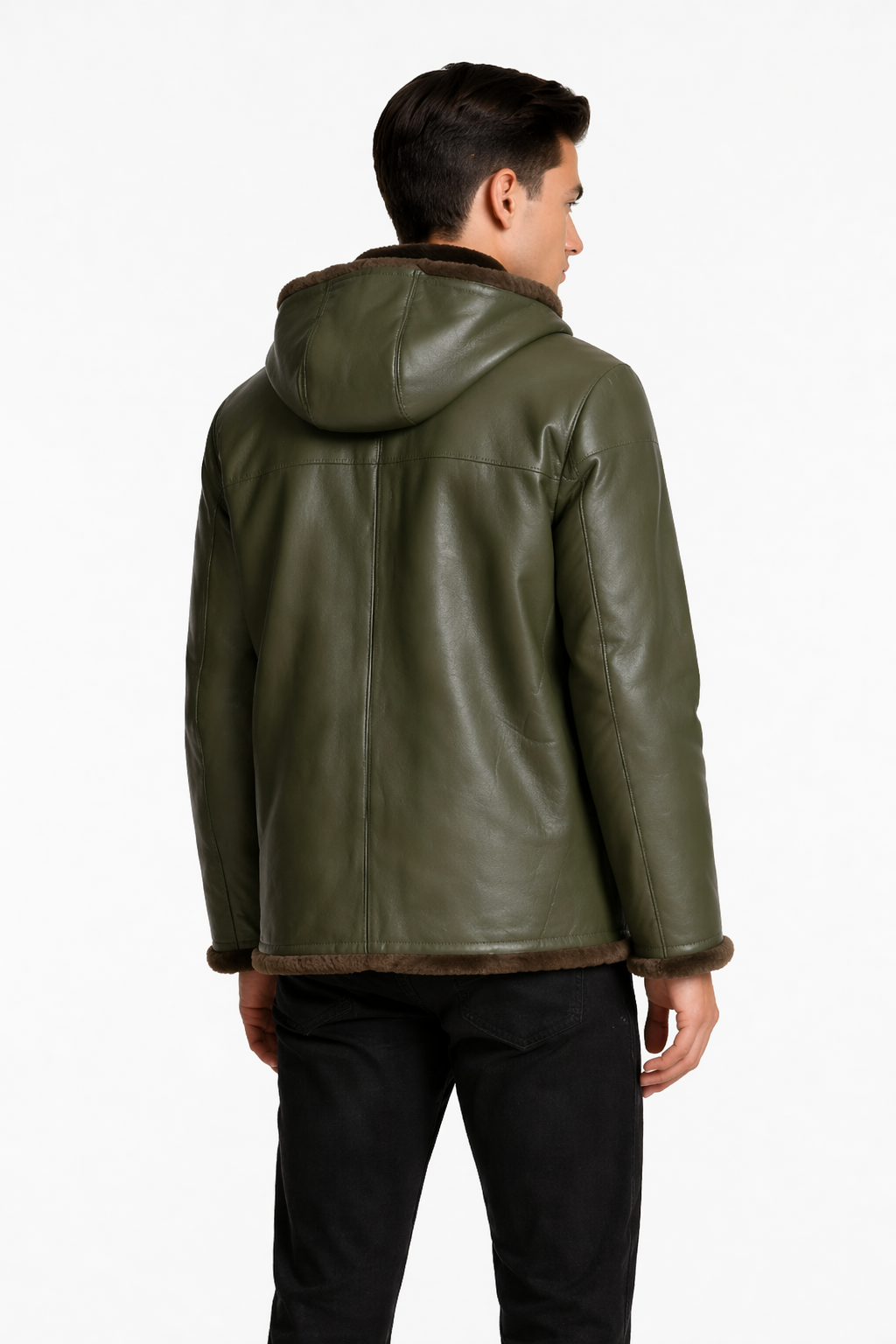 Reversible Lamb Fur and Leather Jacket for Men