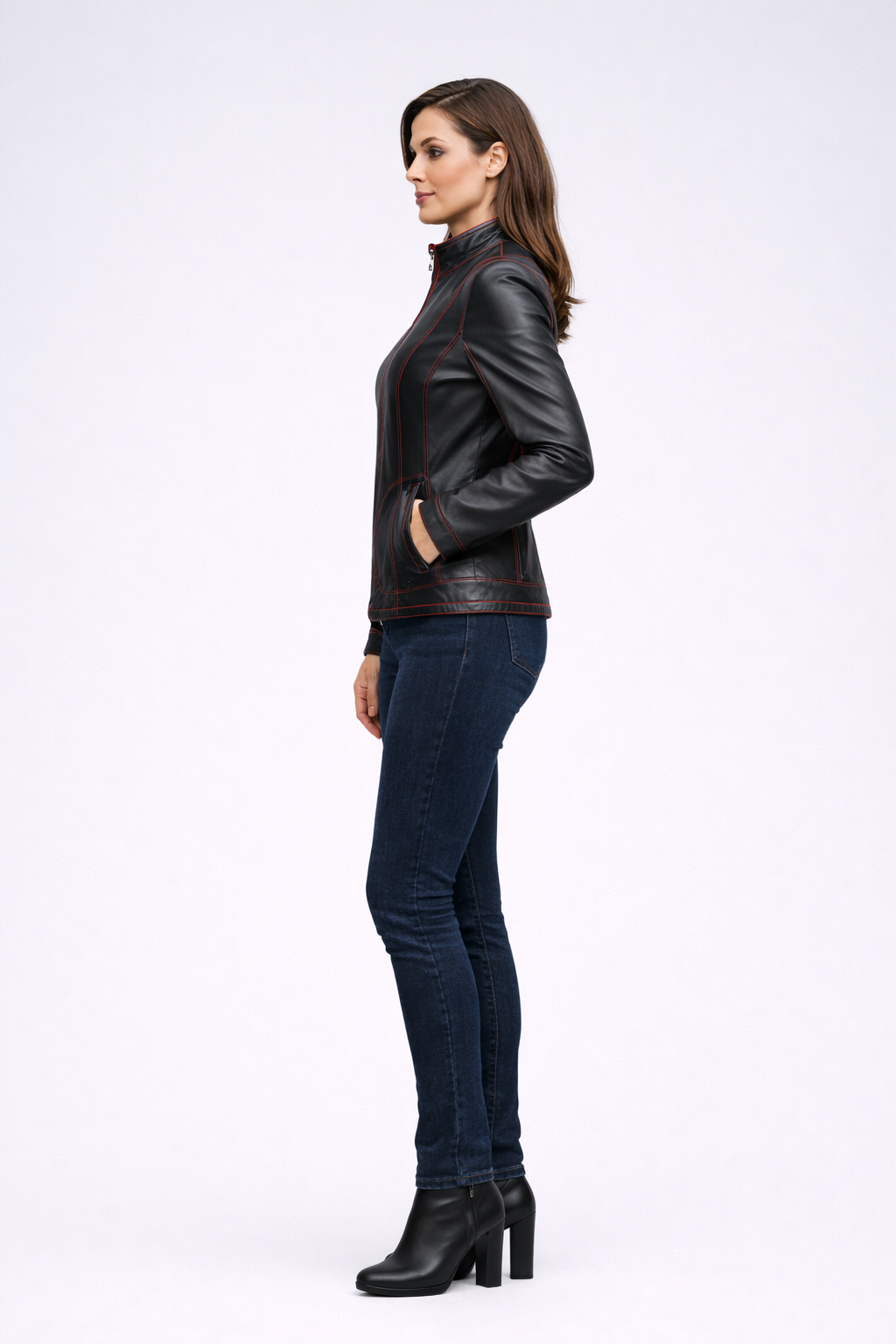 Reversble Lamb Leather and Suede Women Jacket