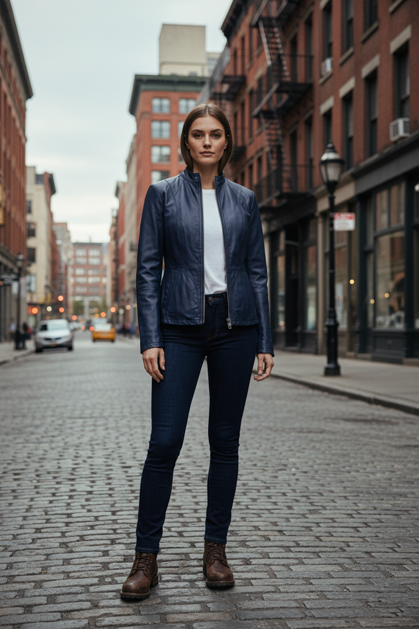 REVERSIBLE WOMEN'S SUEDE AND LEATHER JACKET