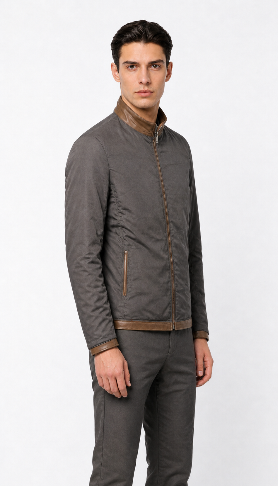 Reversible Lamb Leather Brown Leather Jacker for Men