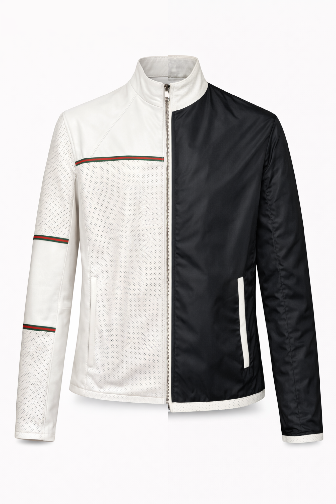 Reversible White Leather Jacket for Men