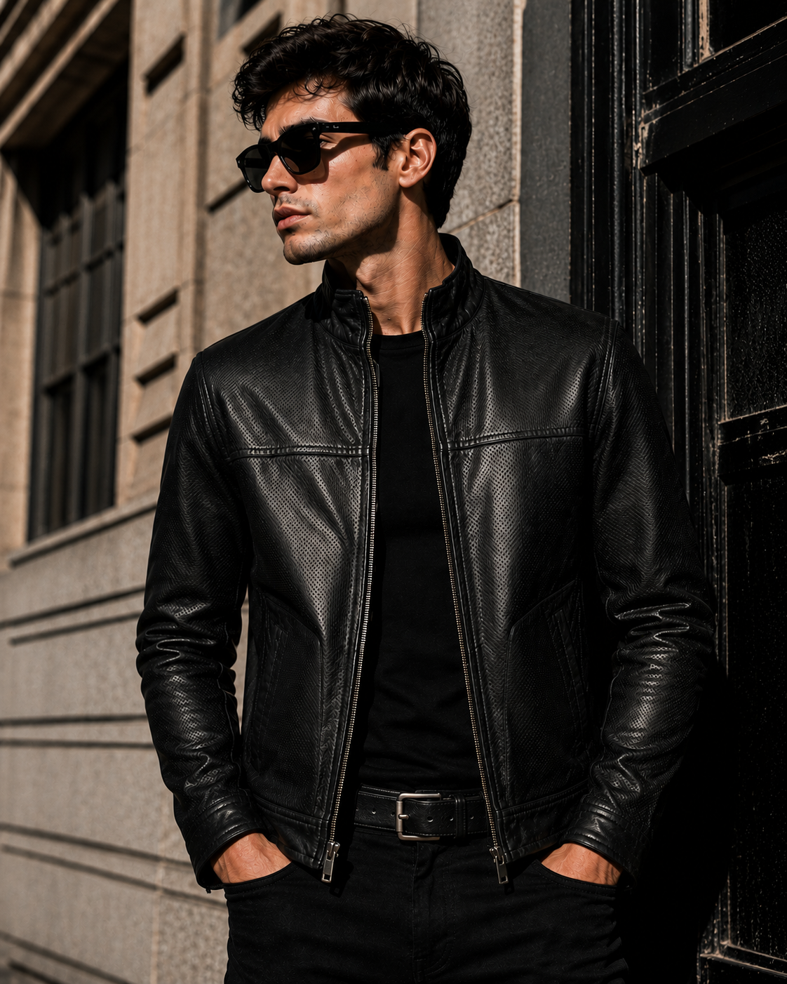 Reversible Dark Brown Suede Leather Jacket for Men