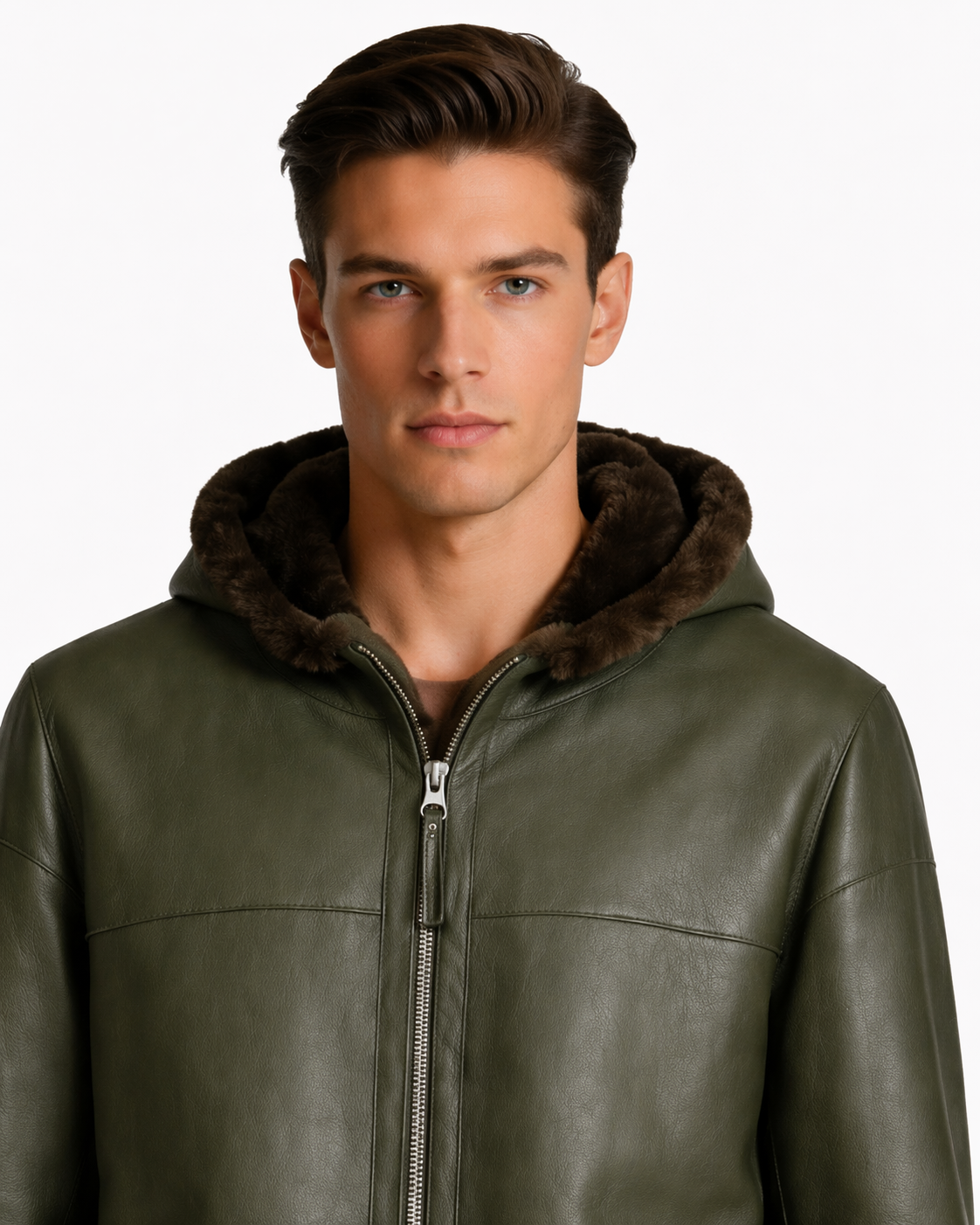 Reversible Lamb Fur and Leather Jacket for Men