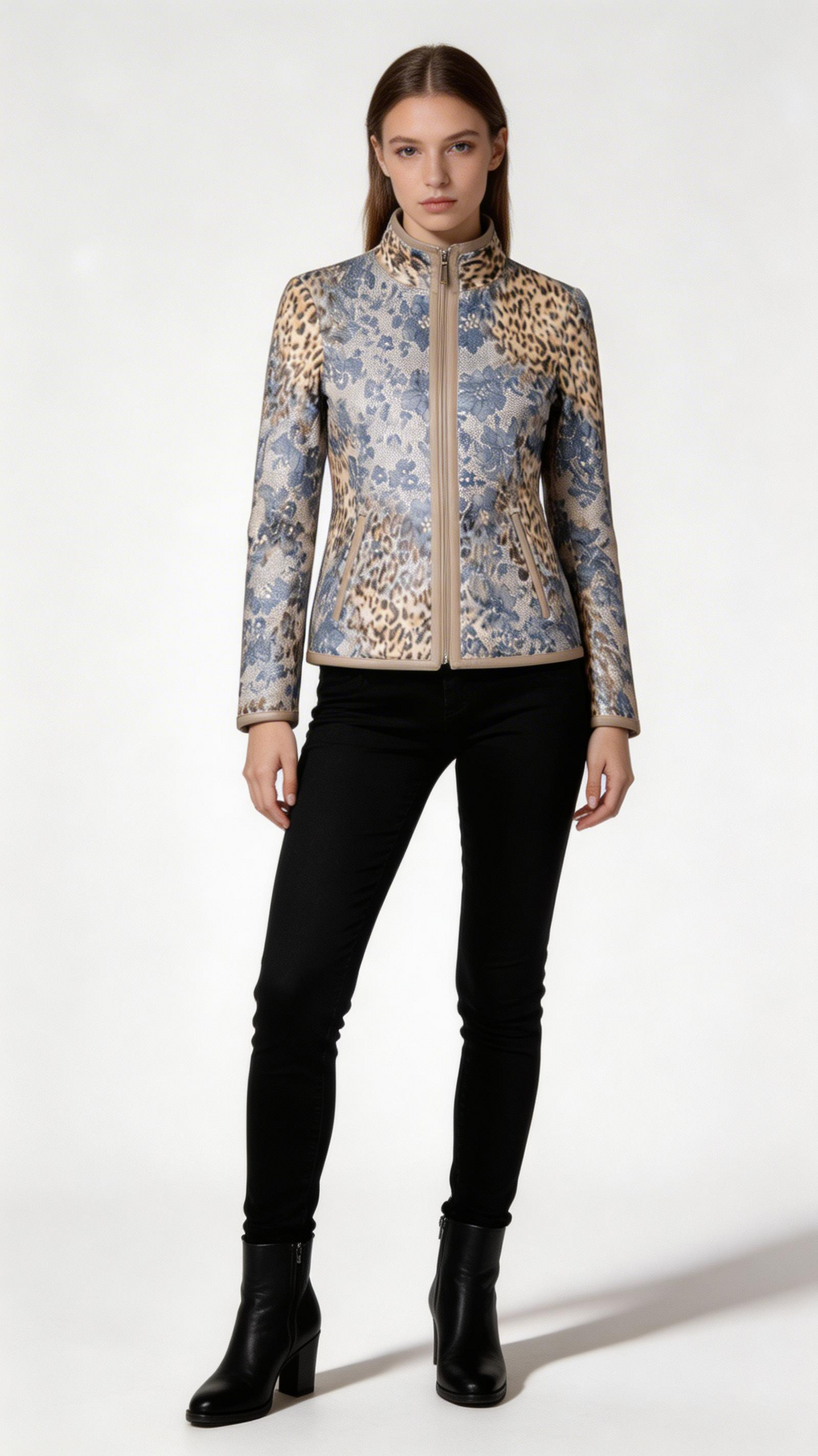 Reversible Lamb Leather Beige Jacket for Women