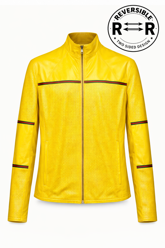 Reversible Yellow Leather Jacker for Men