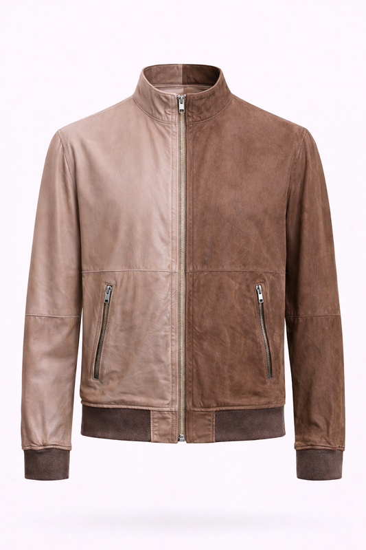 Suede and Leather Reversble Leather Jacket for Men