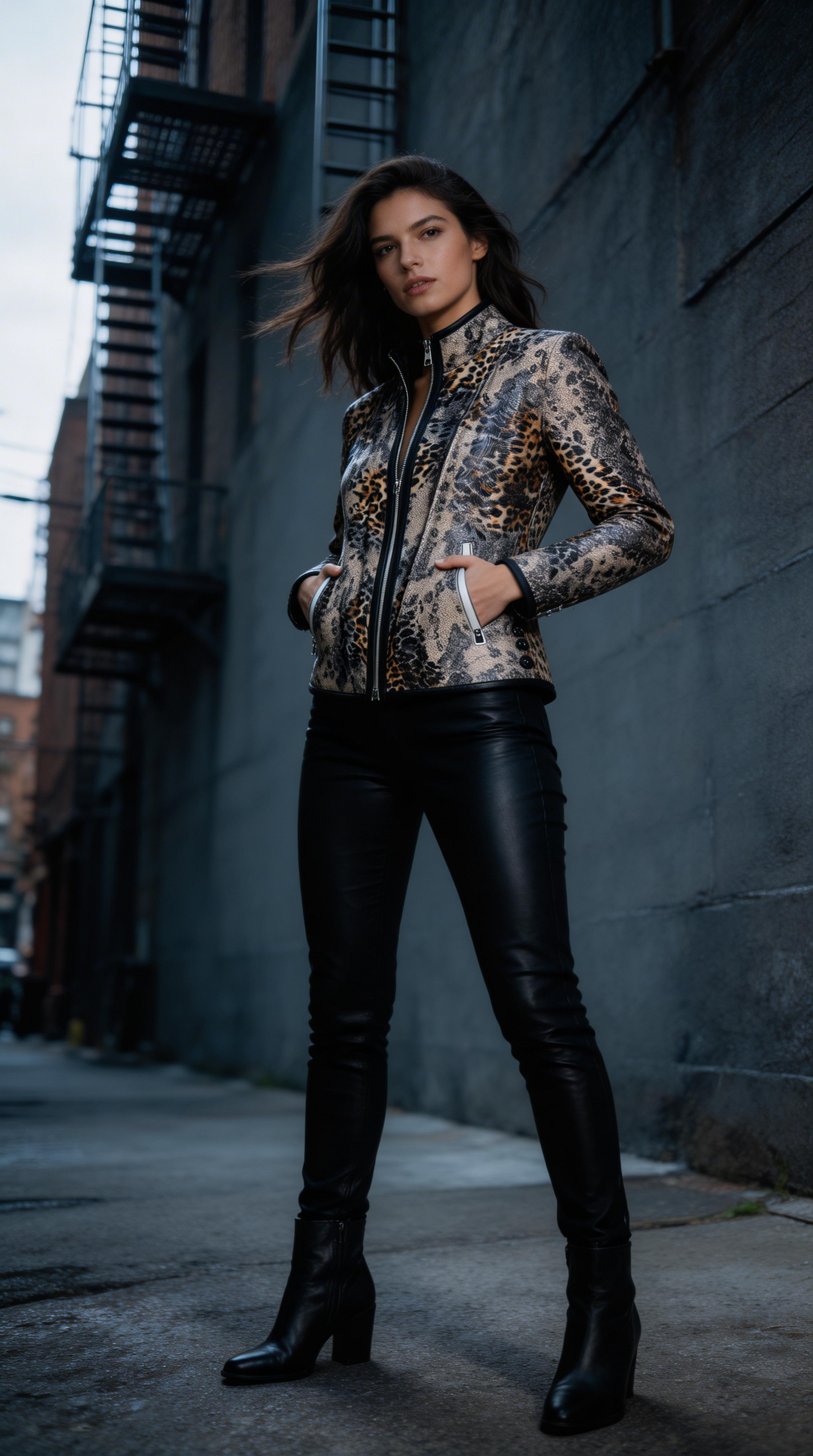 Reversible White and Colorful Leather Jacket for Women