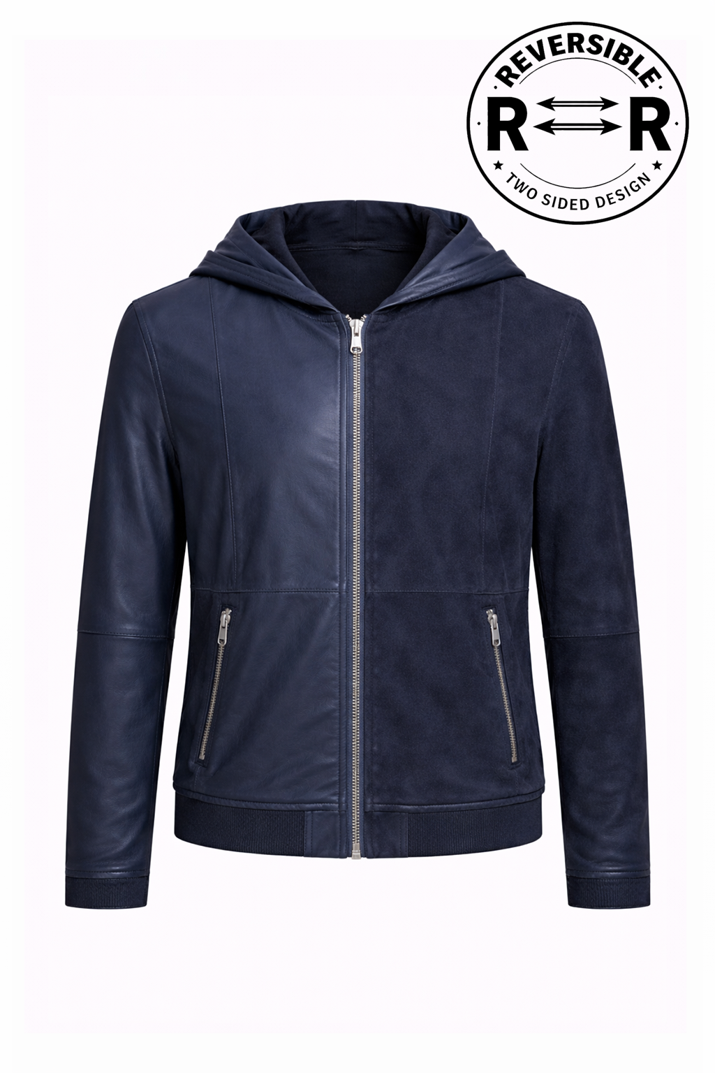 REVERSİBLE SUEDE AND LEATHER MEN'S LEATHER JACKET