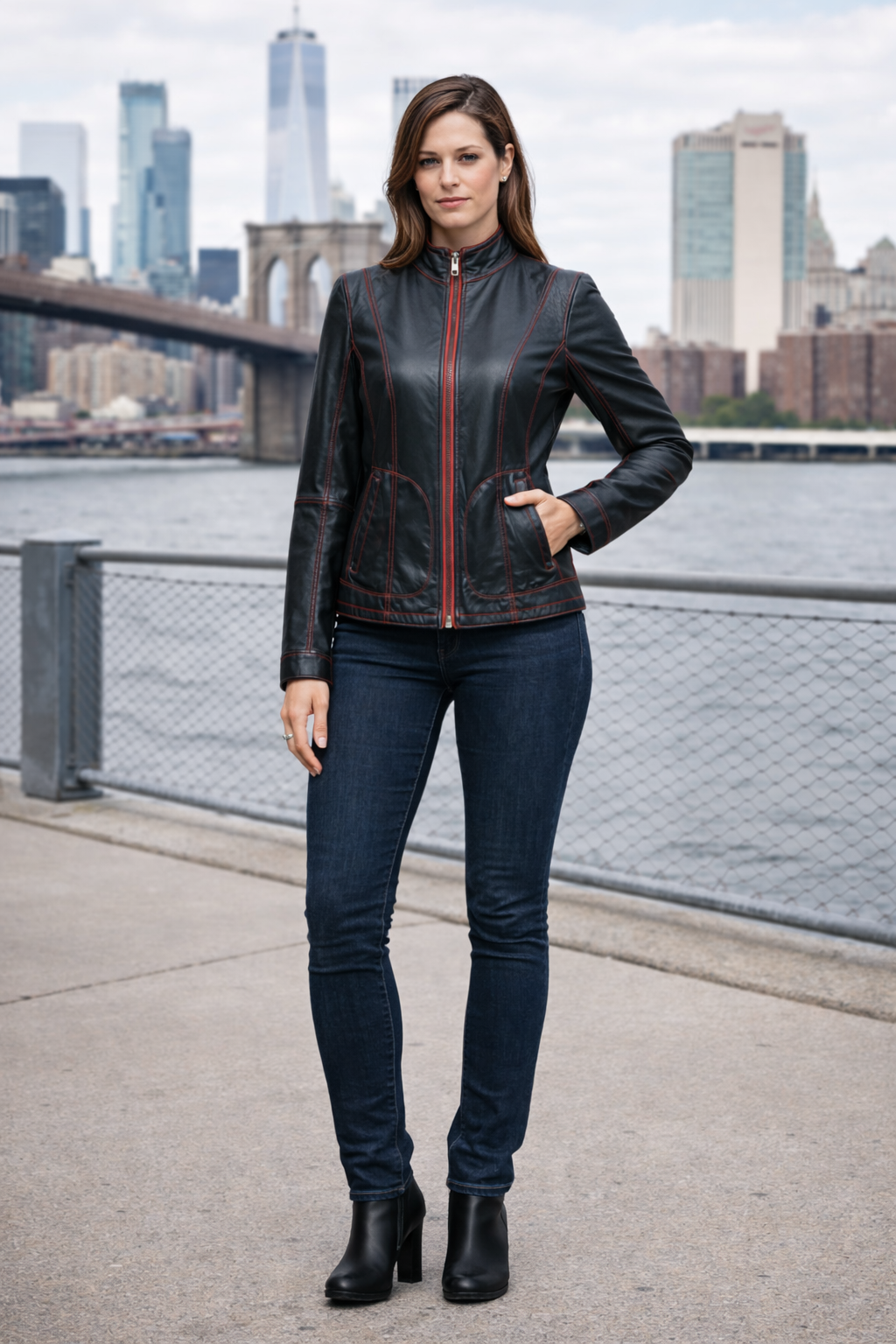 Reversble Lamb Leather and Suede Women Jacket