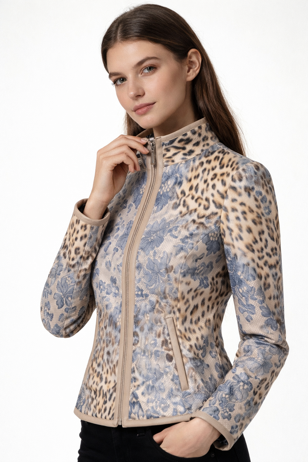 Reversible Lamb Leather Beige Jacket for Women
