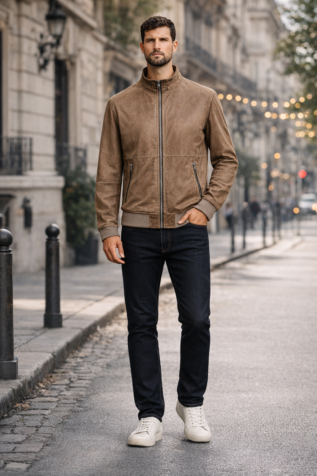 Suede and Leather Reversble Leather Jacket for Men