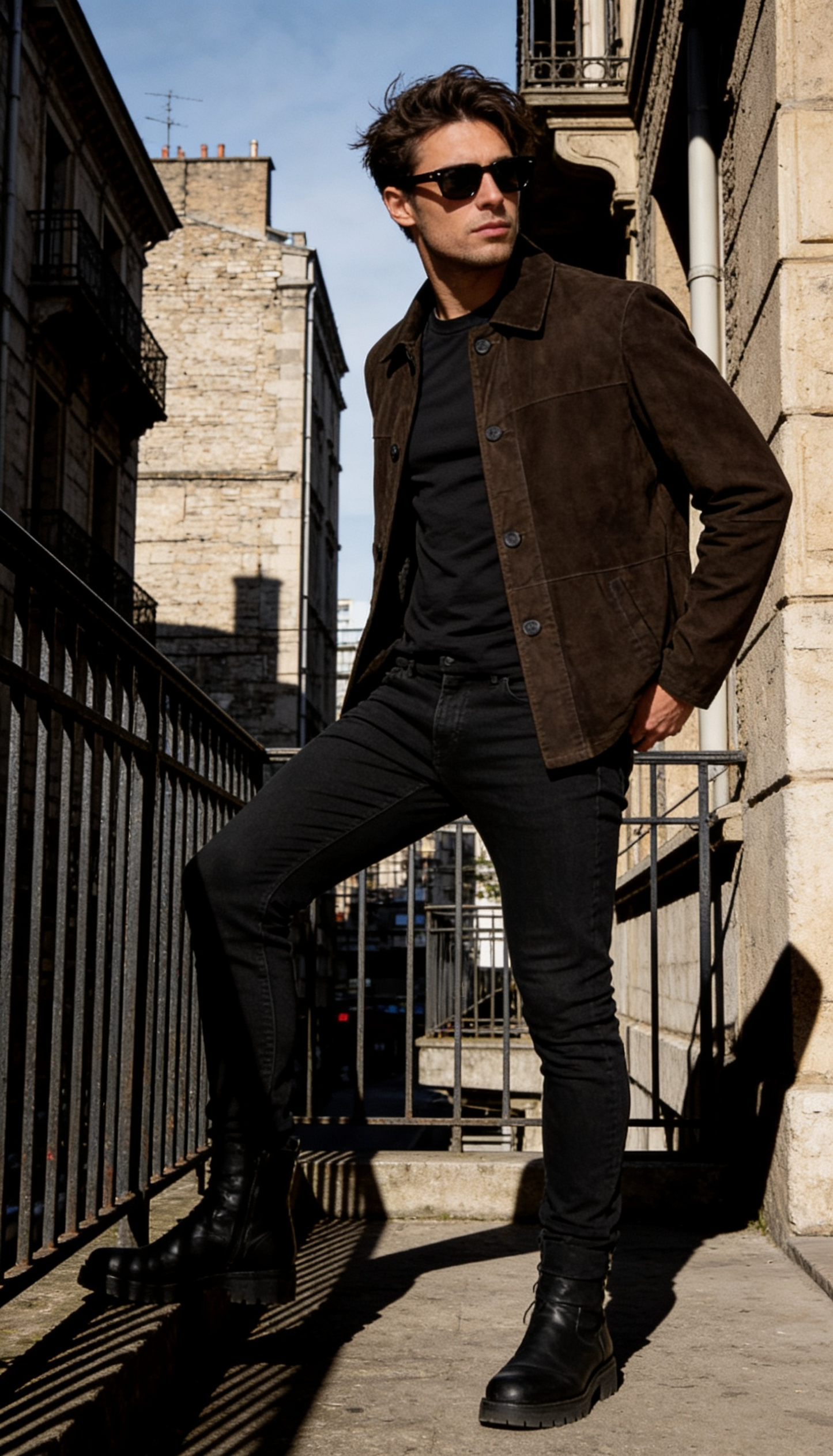 Reversible Brown Suede and Leather Jacker for Men