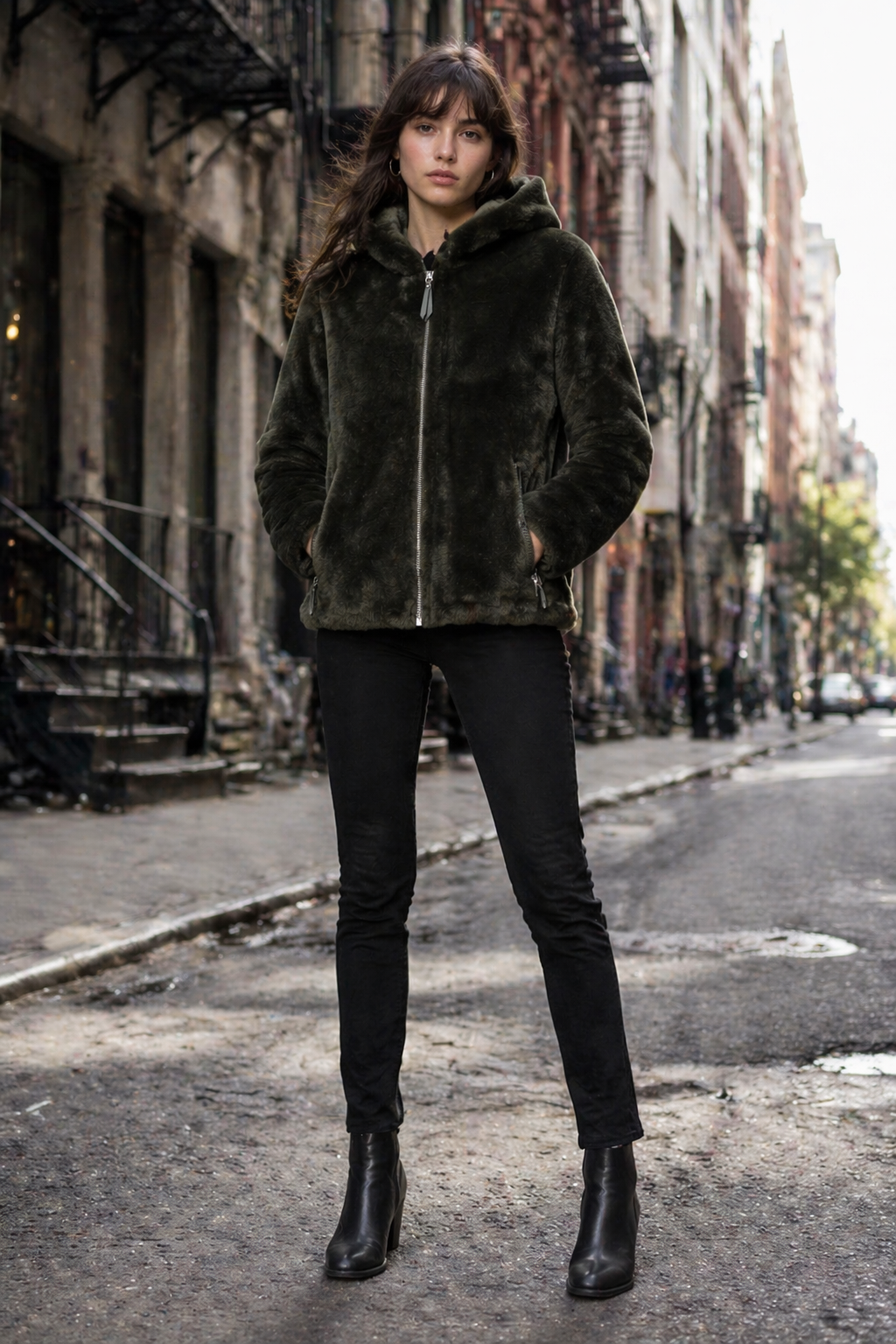 Reversible Lamb Leather and Fur Jacket for Women
