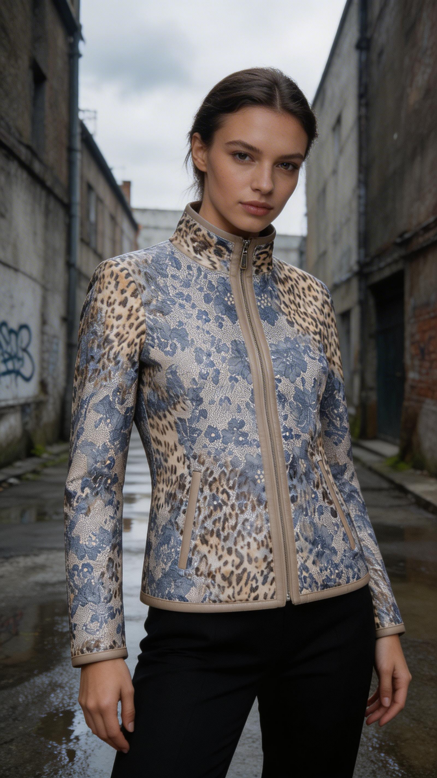 Reversible Lamb Leather Beige Jacket for Women