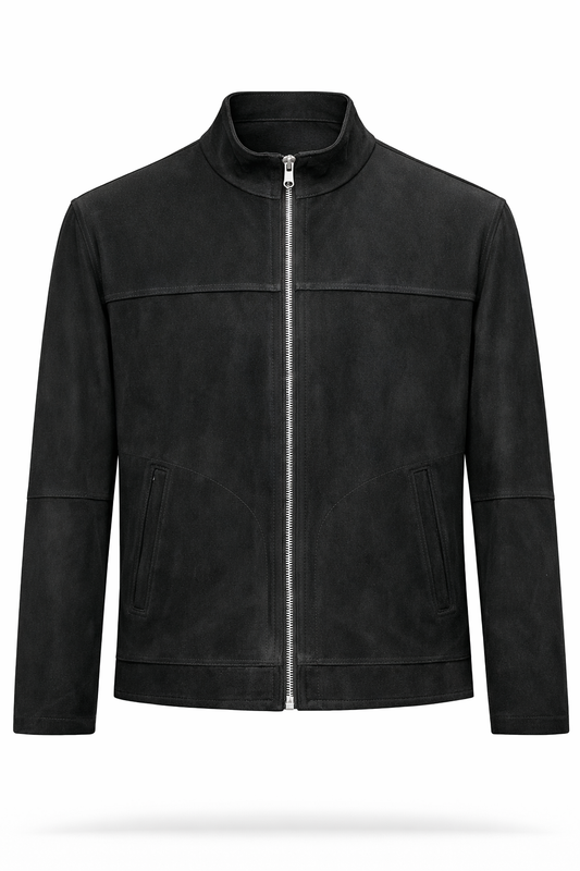 BLACK SUEDE MEN'S LEATHER JACKET