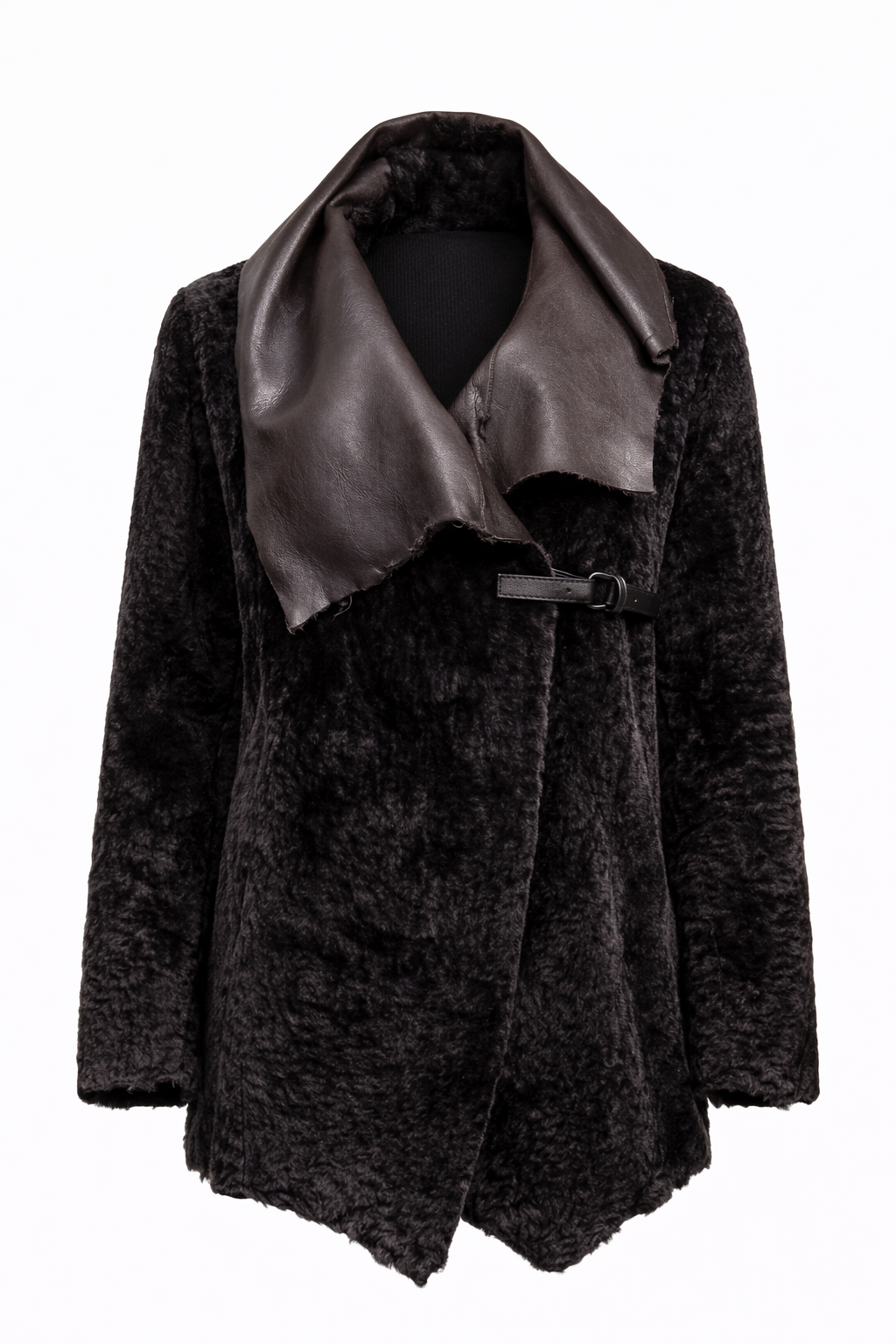WOMEN'S MESSY CUT BROWN LEATHER AND SUEDE LEATHER JACKET