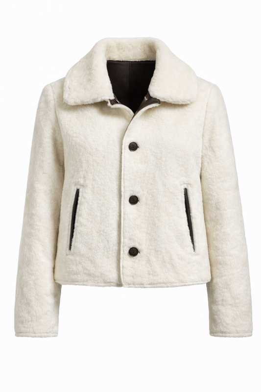 WHITE FUR JACKET FOR WOMEN