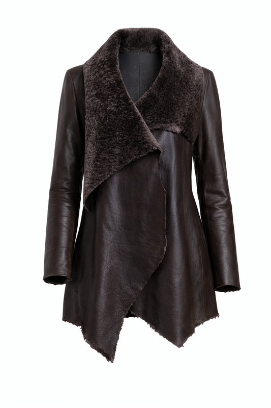 LOOSE-FIT WOMEN'S LEATHER AND FUR JACKET
