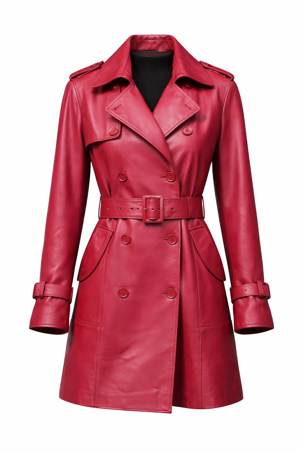 Red Long Lamb Leather for Women-VIENNA
