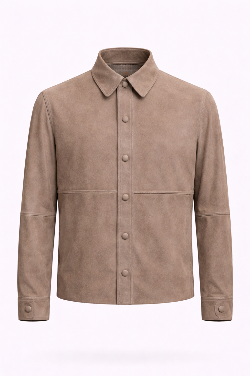 Lamb Leather Suede Shirt Jacket for Men