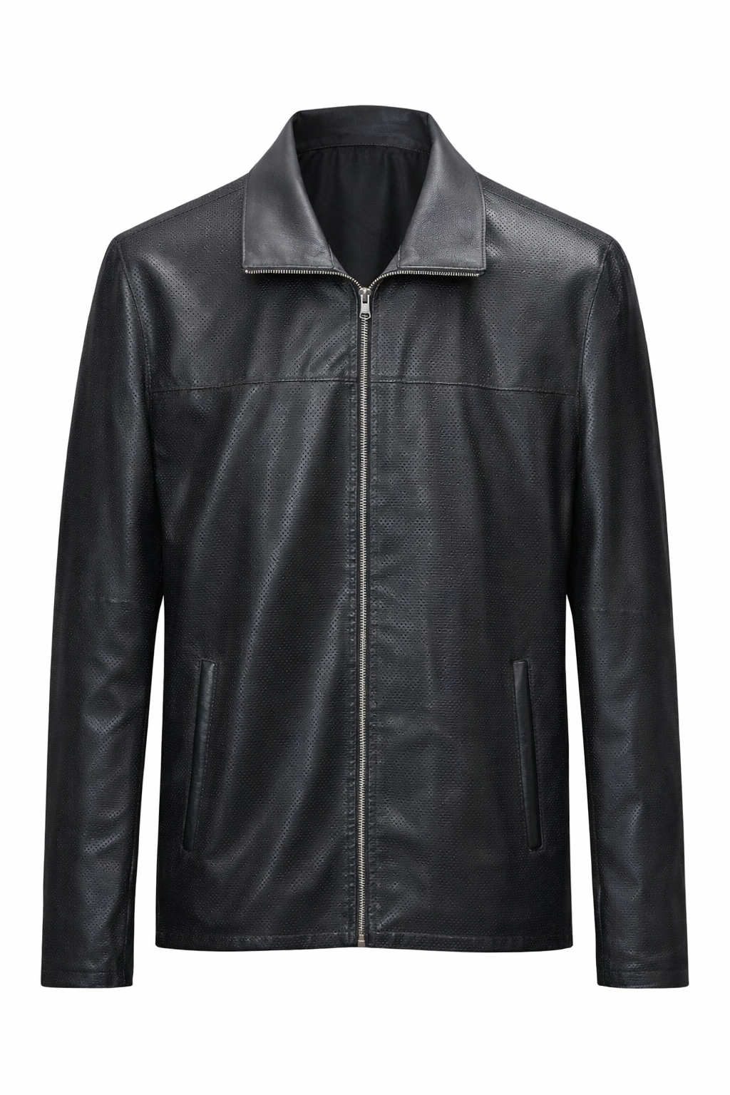 BLACK LEATHER MEN'S JACKET