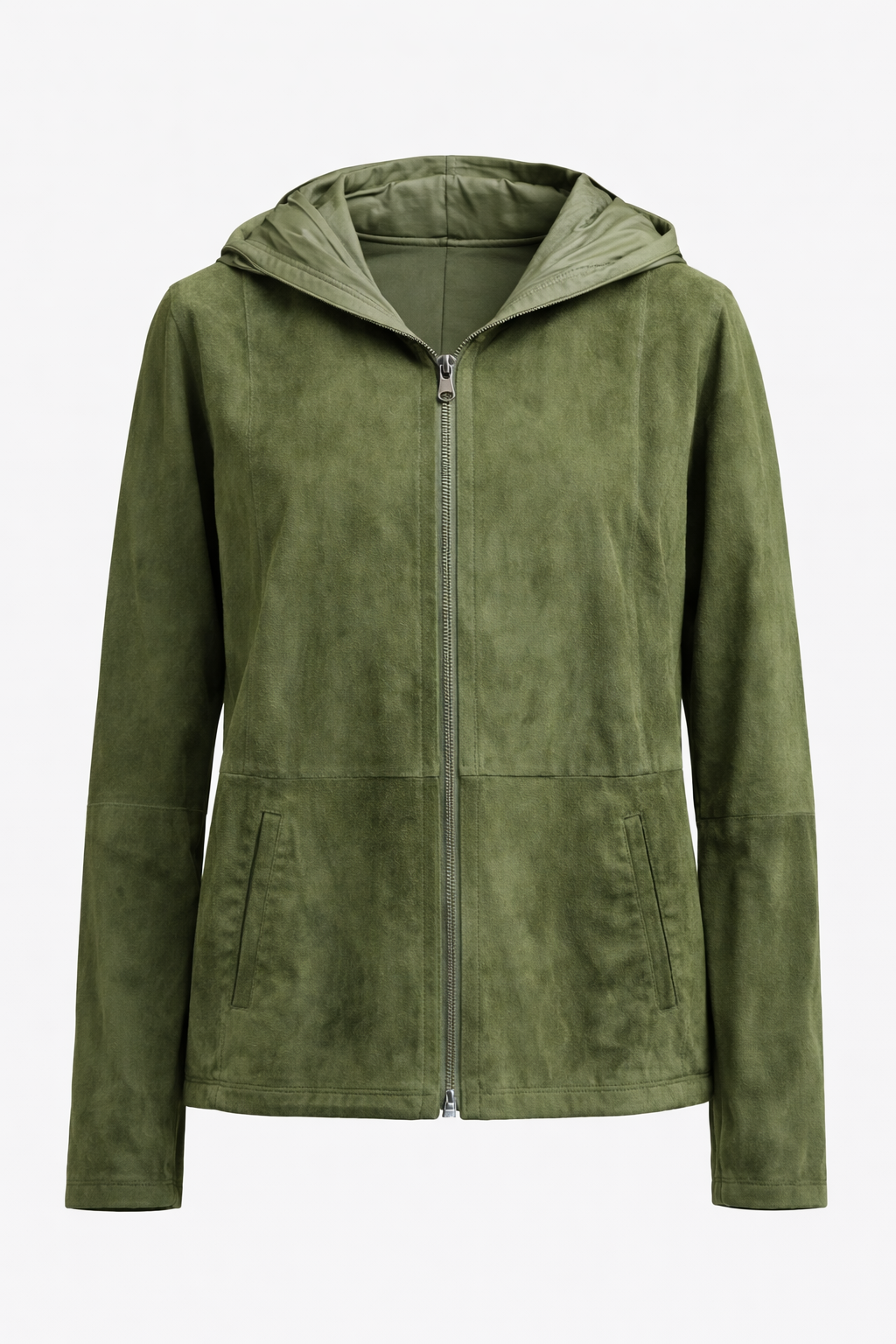Reverseble Leather and Suede Hooded Jacket for Men