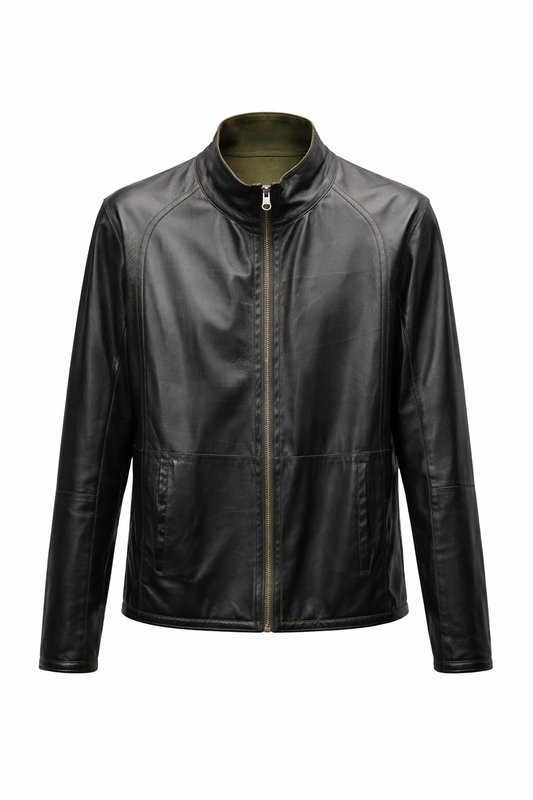 Blak Lamb Zig Leather Jacket for Men
