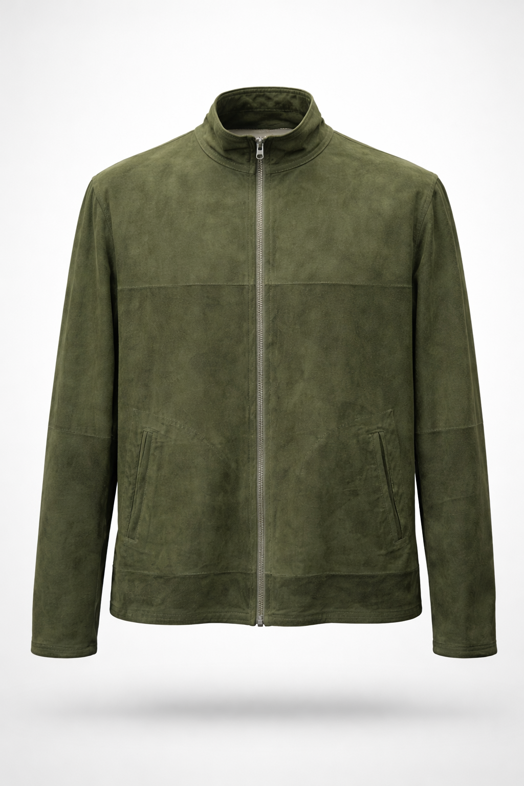 Reversble Lamb Leather Khaki Suede and Leather Jacket for Men