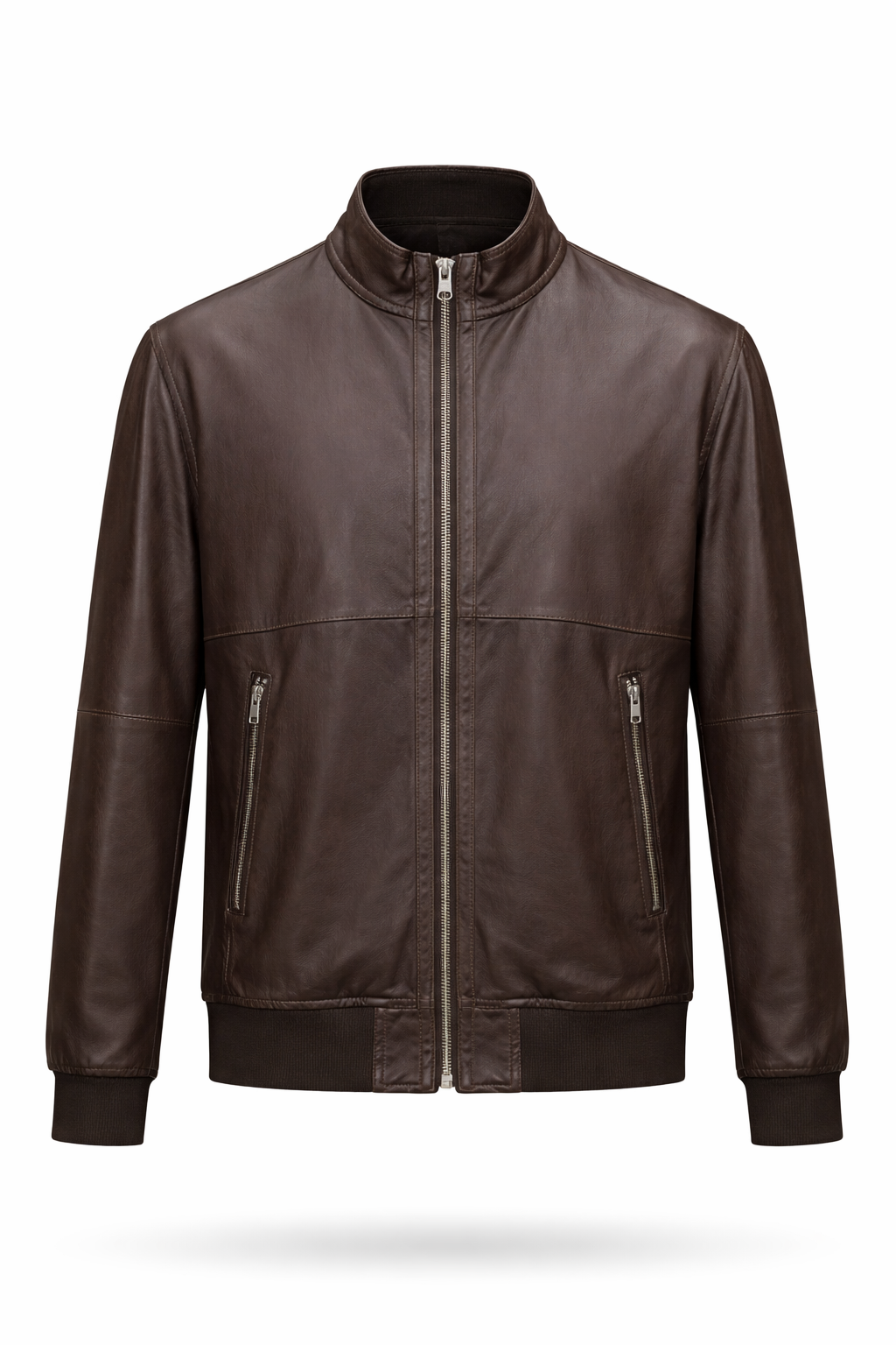 BROWN GENIUNE LEATHER MEN'S JACKET