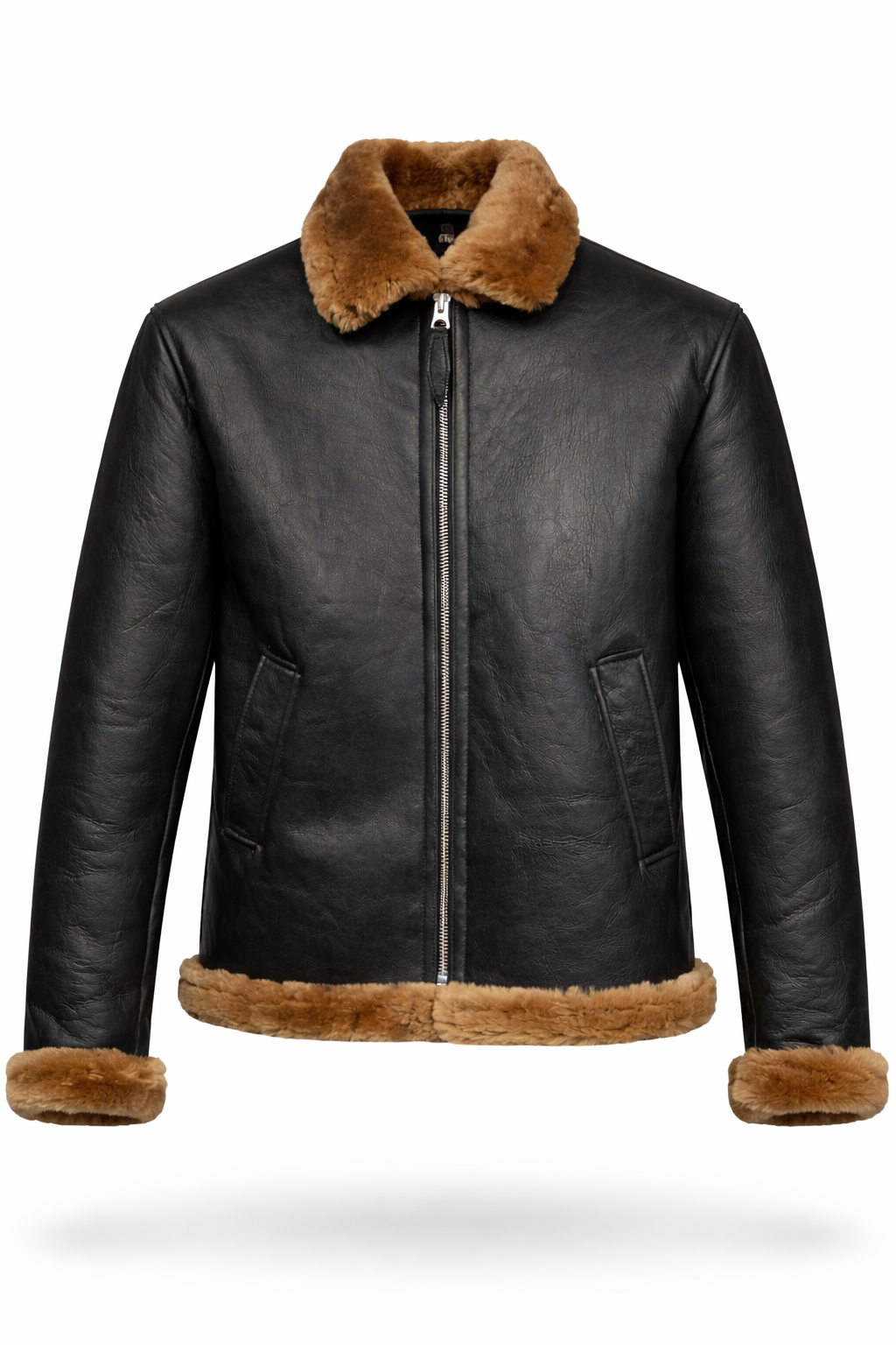 Dark Brown Lamb Fur Leather Jacket for Women
