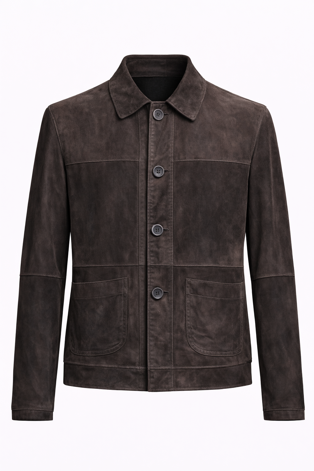 Lamb Leather Suede Dark Brown Jacket for Women