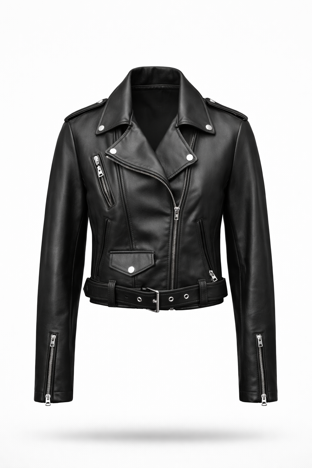 Lamb Leather Biker Jacket for Women