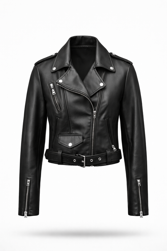 Lamb Leather Biker Jacket for Women