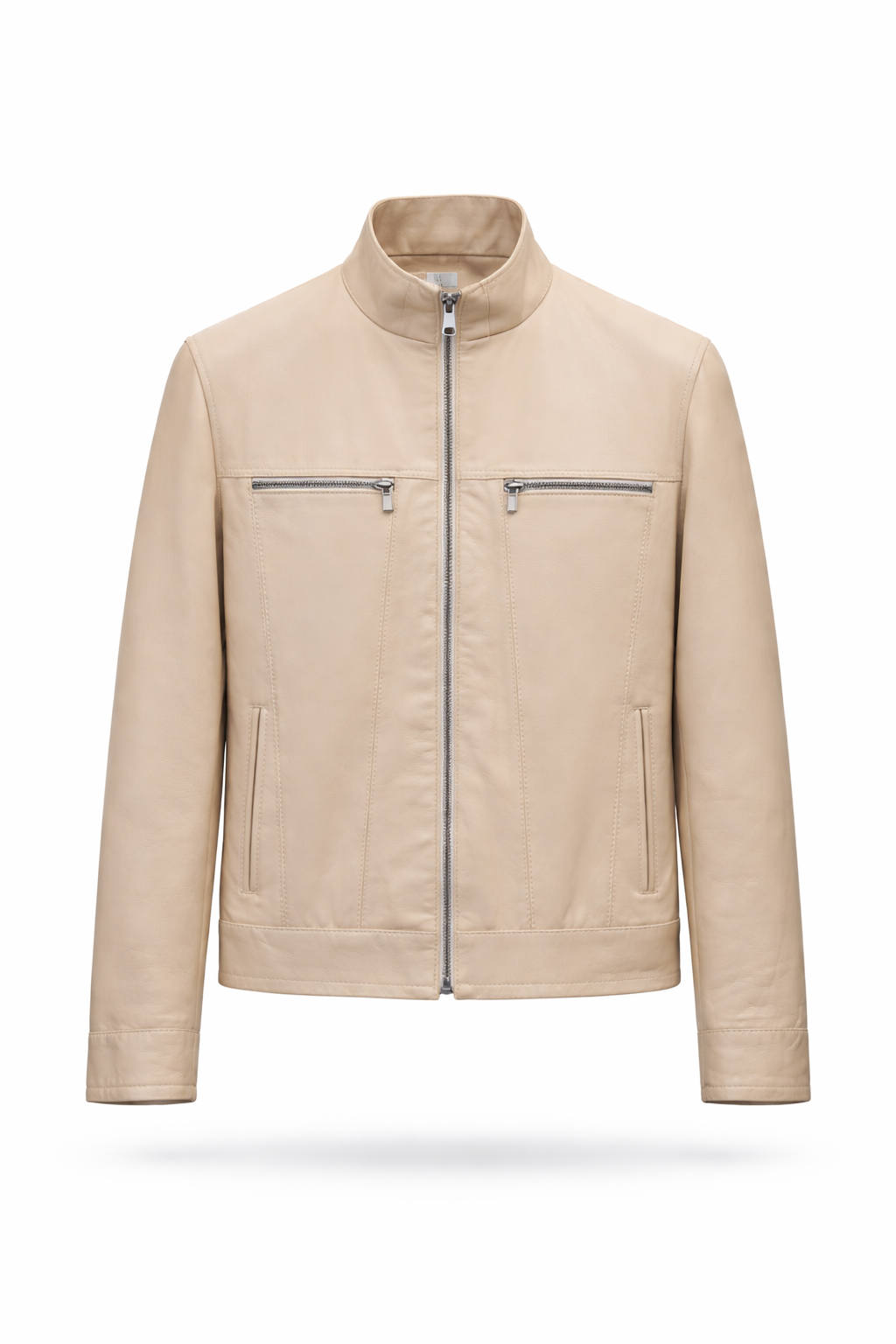 Lamb Leather Beige Leather jacket for Men