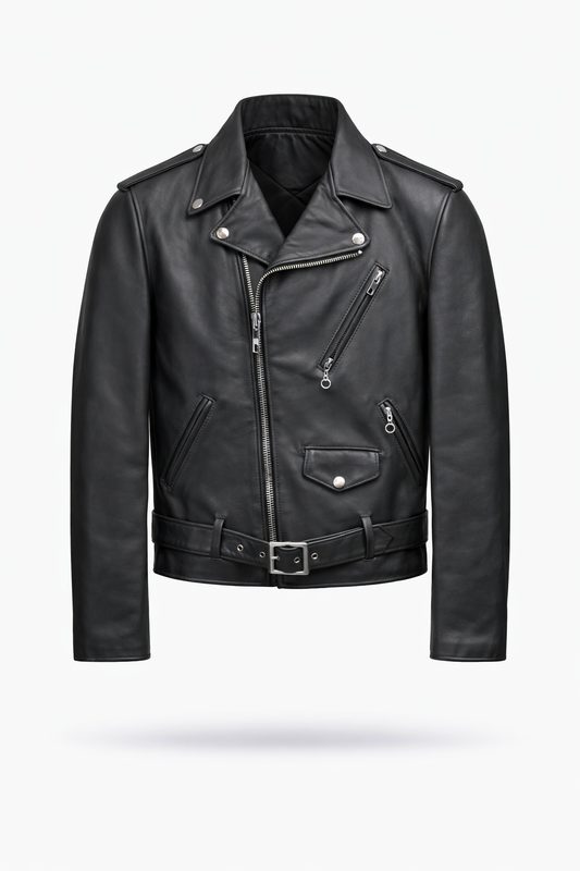 Lamb Leather Black Biker Leather Jacket for Women