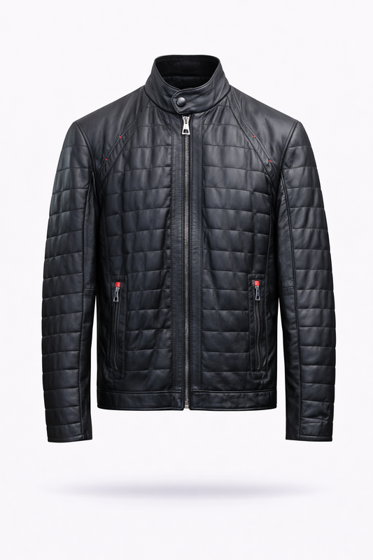 Lamb Leather Black Leather Jacket for Men