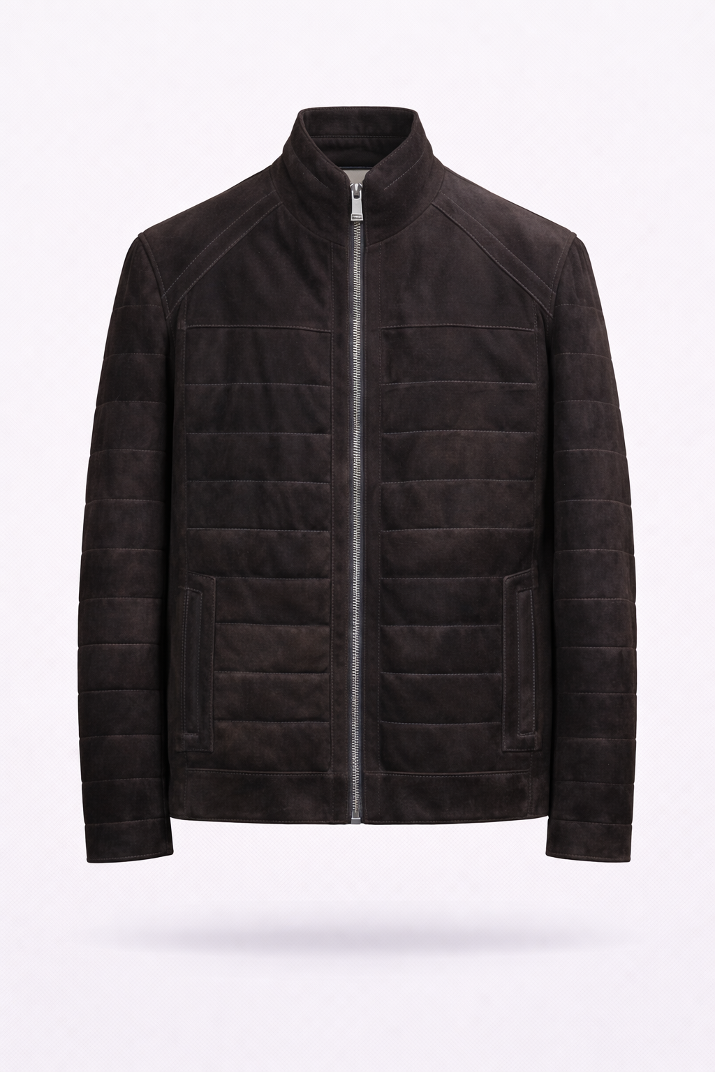 Lamb Leather Dark Brown Suede Jacket for Men